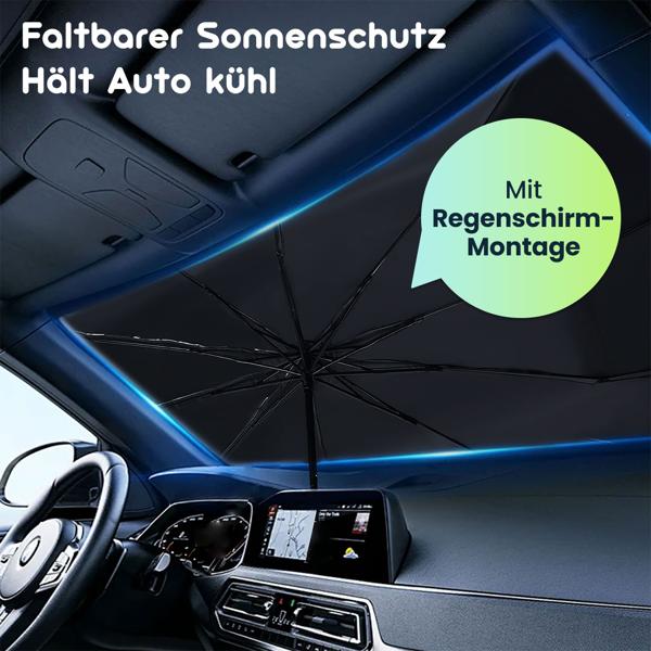 Wärmeisolierender Sonnenschutz Windschutzscheibe 125x65cm: UV50+ Schutz - Sonnenschutzschirm Frontscheibe, Hält Auto kühl, schützt Innenraum&Armaturen