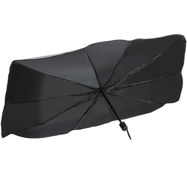 Pare-soleil isolant pour pare-brise 125 x 65 cm – format parapluie – protection UV50+ – garde l’intérieur de la voiture frais
