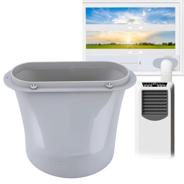 Abluftschlauch-Fenster-Adapter - Für mobile Klimaanlagen & Entlüftungssysteme - Ø 15,5 cm - Max. Kühleffizienz & einf. Abluftableitung