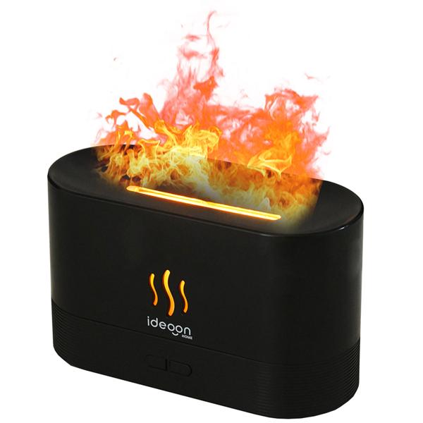 Stilvoller Aroma Diffuser mit Flammeneffekt – Ultraleiser Ultraschall Duftbefeuchter, USB, Auto-Stop, 10h Laufzeit für Schlafzimmer & Büro