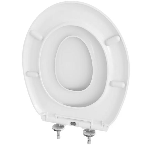 Couvercle de WC robuste 2 en 1 avec insert enfant & abaissement automatique Soft Close, 44,5 x 37,2 cm, blanc, fonction Quick Release pour un nettoyage facile