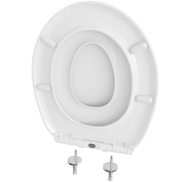 Couvercle de WC robuste 2 en 1 avec insert enfant & abaissement automatique Soft Close, 44,5 x 37,2 cm, blanc, fonction Quick Release pour un nettoyage facile