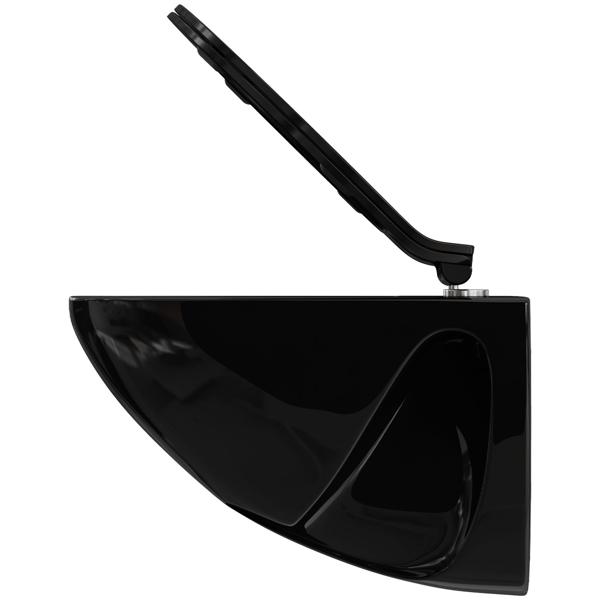 Extraflacher WC-Sitz mit Absenkautomatik Soft Close, schwarz, Slim-Design mit Quick-Release-Funktion für eine einfache Reinigung