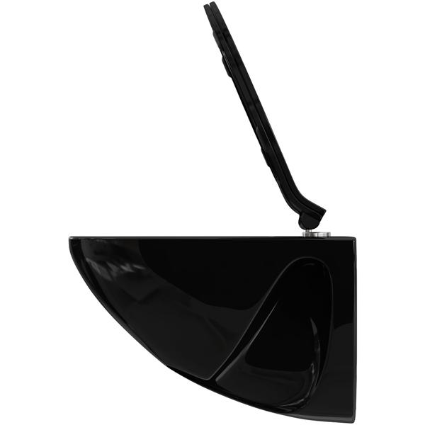 Extraflacher WC-Sitz mit Absenkautomatik Soft Close, schwarz, Slim-Design mit Quick-Release-Funktion für eine einfache Reinigung