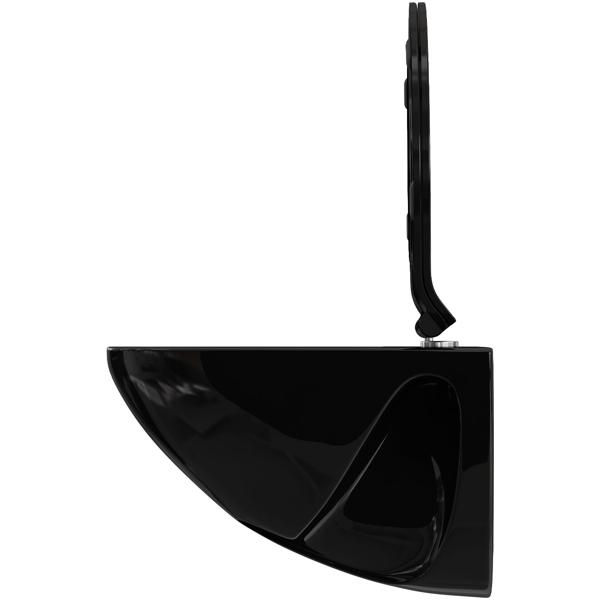 Extraflacher WC-Sitz mit Absenkautomatik Soft Close, schwarz, Slim-Design mit Quick-Release-Funktion für eine einfache Reinigung