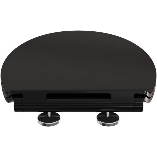 Extraflacher WC-Sitz mit Absenkautomatik Soft Close, schwarz, Slim-Design mit Quick-Release-Funktion für eine einfache Reinigung