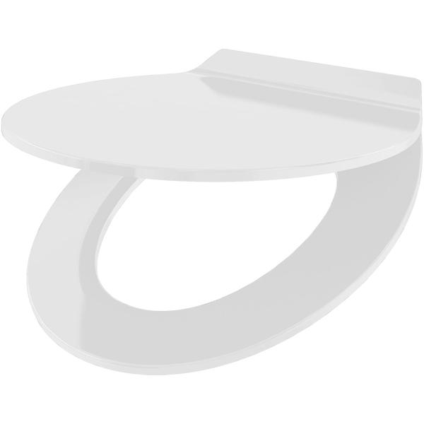 Sedile WC extrapiatto con meccanismo soft-close, bianco, design sottile con funzione di sgancio rapido per una facile pulizia