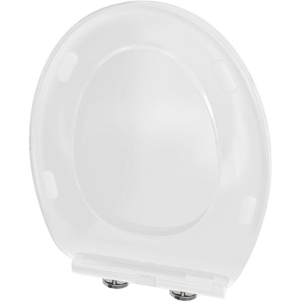 Sedile WC extrapiatto con meccanismo soft-close, bianco, design sottile con funzione di sgancio rapido per una facile pulizia