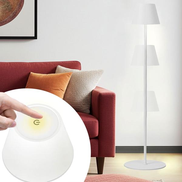 Moderne höhenverstellbare LED-Stehlampe, dimmbar, weiss, 50 /90/130 cm - ein elegantes Stimmungslicht für Wohnzimmer, Schlafzimmer & Büro