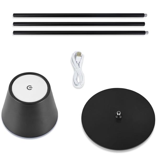 2er-Set Moderne höhenverstellbare LED-Stehlampe, dimmbar, schwarz, 50 /90/130 cm - ein elegantes Stimmungslicht für Wohnzimmer, Schlafzimmer & Büro