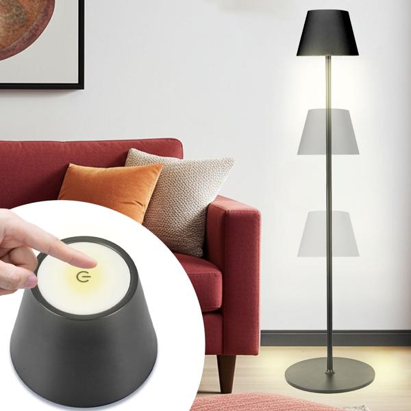 Moderne höhenverstellbare LED-Stehlampe, dimmbar, schwarz, 50 /90/130 cm - ein elegantes Stimmungslicht für Wohnzimmer, Schlafzimmer & Büro
