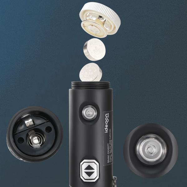 Faltbarer Regenschirm mit LED-Taschenlampe, Ø105 cm, schwarz: Ein perfekter Allwetter-Begleiter für Dunkelheit & Regenschauer