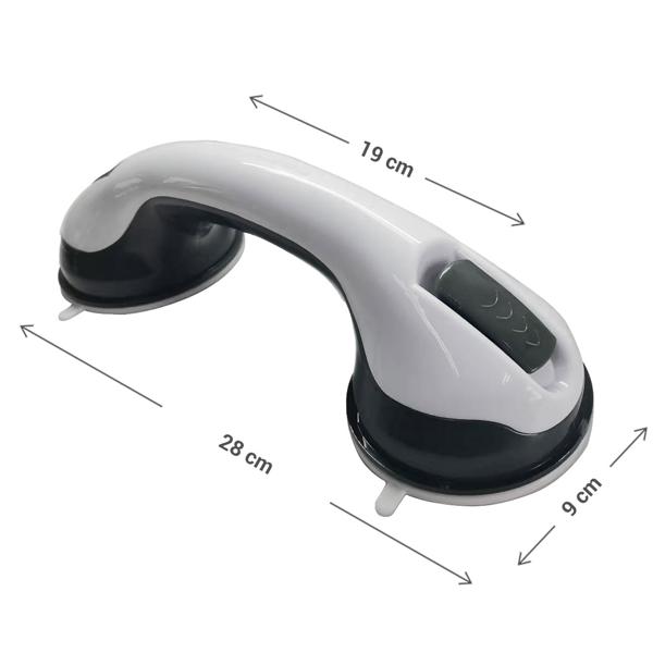 Poignée à ventouse pour salle de bain et WC – sans perçage, polyvalente, sûre – barre d’appui pour plus de maintien et de sécurité