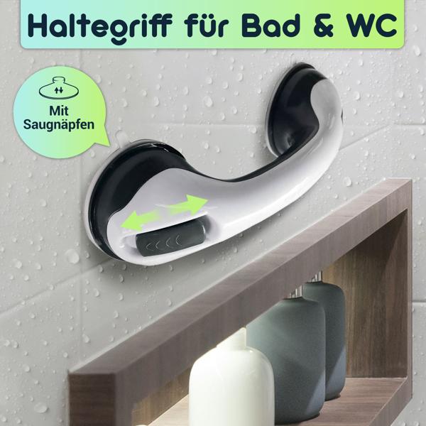 Haltegriff mit Saugnäpfen für Bad & WC: Bohrerfrei, flexibel & sicher – Ihr mobiler Sturzschutz & Haltgeber im Badezimmer