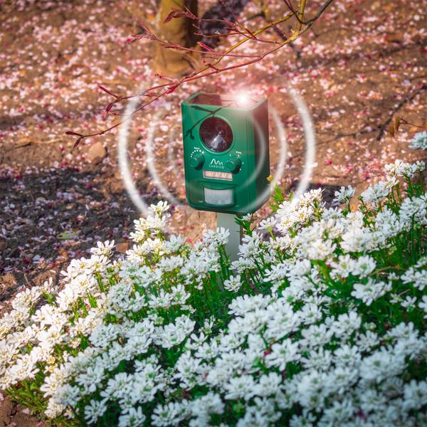 2er-Set Universal Solar Tiervertreiber mit Ultraschall und Blitzlicht, Reichweite 10m, effektiv, tierfreundlich & umweltfreundlich