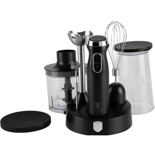 Vielseitiges Stabmixer-Set, 800W, mattschwarz: Schneebesen, Milchaufschäumer & Pürierstab, Universal-Zerkleinerer für Hobbyköche & Profis