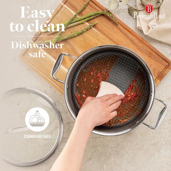 Premium Kochgeschirr-Set 8-teilig aus Edelstahl – Töpfe und Pfannen mit Deckel, kratzfest, spülmaschinengeeignet, backofentauglich bis 300°C