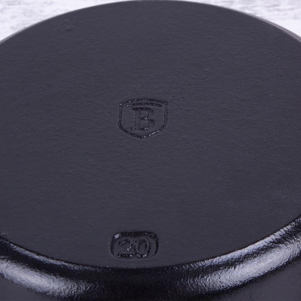 Cocotte en fonte haute qualité avec couvercle - Braiser, rôtir, cuire au four - 2,75 L - Noir-rosé-or - Compatible tous feux induction