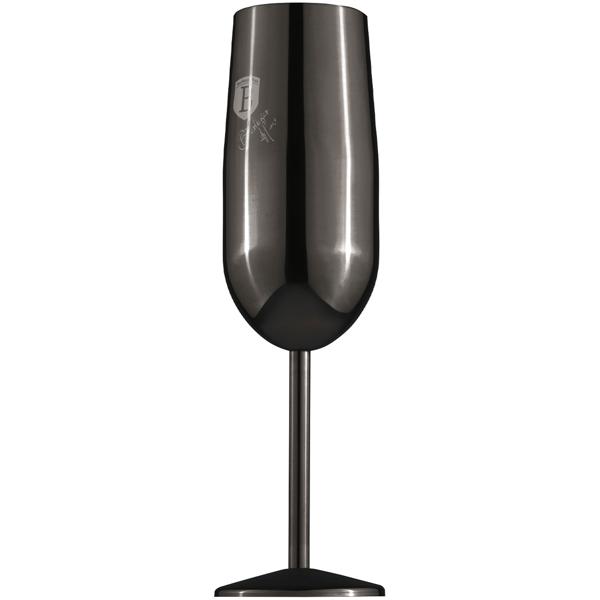 Lot de 4 Flûtes à Champagne en Métal Noir - Incassables & Élégantes pour Champagne, Prosecco, Cocktails - Acier Inoxydable 18/10, 260 ml