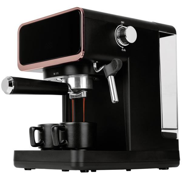 Design 3in1 Siebträger-Espressomaschine: Schwarz-Roségold, 950 Watt, Für Kaffeepulver, Pads & Kapseln, der perfekte Kaffeegenuss