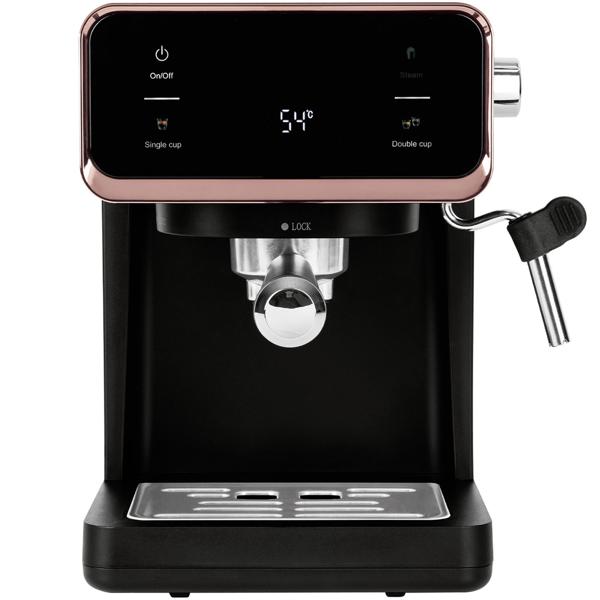 Design 3in1 Siebträger-Espressomaschine: Schwarz-Roségold, 950 Watt, Für Kaffeepulver, Pads & Kapseln, der perfekte Kaffeegenuss
