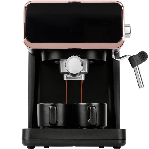 Design 3in1 Siebträger-Espressomaschine: Schwarz-Roségold, 950 Watt, Für Kaffeepulver, Pads & Kapseln, der perfekte Kaffeegenuss