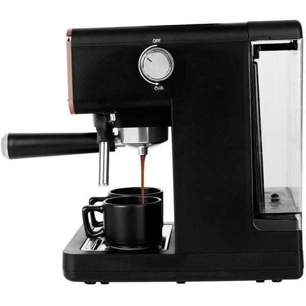 Design 3in1 Siebträger-Espressomaschine: Schwarz-Roségold, 950 Watt, Für Kaffeepulver, Pads & Kapseln, der perfekte Kaffeegenuss