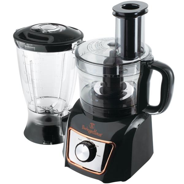 Kompakt-Küchenmaschine, schwarz-roségold, 500W - Multifunktionsmixer mit Zitruspresse. Leistungsstarker Food-Processor für beste Koch-Ergebnisse