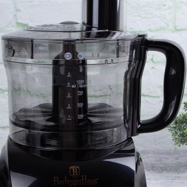 Kompakt-Küchenmaschine, schwarz-roségold, 500W - Multifunktionsmixer mit Zitruspresse. Leistungsstarker Food-Processor für beste Koch-Ergebnisse