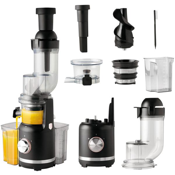 Effizienter 300W Entsafter (Slow Juicer) in Schwarz/Roségold: Für gesunde Säfte mit vollem Geschmack, leise, einfache Reinigung & ein Blickfang in jeder Küche