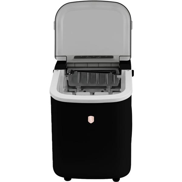 Premium Eismaschine & Eiswürfelbereiter Schwarz-Roségold, 9 perfekte Eiswürfel in 6 Minuten & 10Kg/24h, Kompakt für Bar & Küche