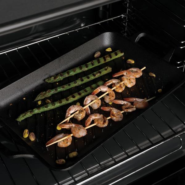 Hochwertige rechteckige Grillplatte aus Gusseisen (33x22 cm) mit Griffen: Für authentische Grillstreifen & Aromen, vielseitig & ideal für Fleisch, Gemüse & Fisch