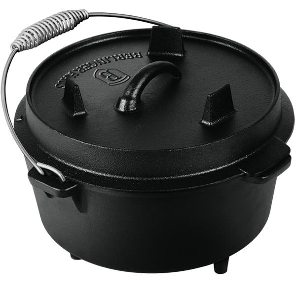 Robuster 4 Liter Dutch Oven aus Gusseisen mit Füssen: Ideal für Schmoren, Backen & Outdoor-Küche, gleichmässige Hitze