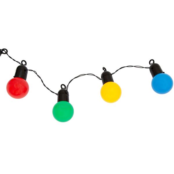 lot de 2 guirlandes lumineuses LED d‘ambiance 4 couleurs avec 20 ampoules, env. 4 m, IP44 : guirlande lumineuse colorée - idéale pour le jardin, le balcon et les fêtes