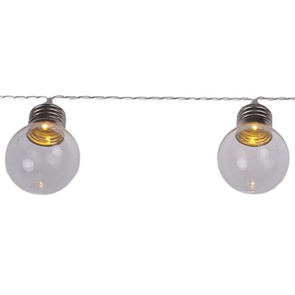 2er-Set Solar-LED-Lichterkette mit 20 warmweissen Glühbirnen-LEDs - 2,85 Meter beleuchtet - Autark, wetterfest IP44 für Garten & Balkon