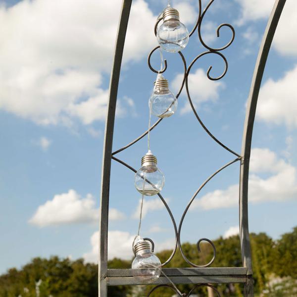 2er-Set Solar-LED-Lichterkette mit 20 warmweissen Glühbirnen-LEDs - 2,85 Meter beleuchtet - Autark, wetterfest IP44 für Garten & Balkon