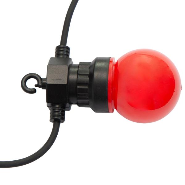 lot de 2 guirlandes lumineuses LED d‘ambiance 4 couleurs avec 10 ampoules, env. 2,7 m, IP44 : guirlande lumineuse colorée - idéale pour le jardin, le balcon et les fêtes