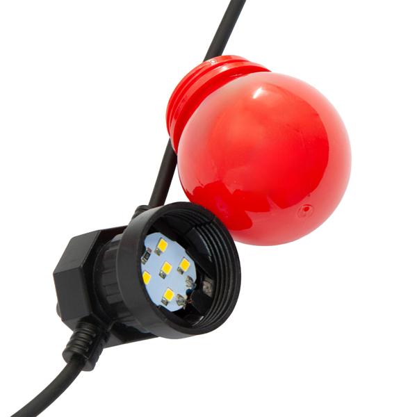 lot de 2 guirlandes lumineuses LED d‘ambiance 4 couleurs avec 10 ampoules, env. 2,7 m, IP44 : guirlande lumineuse colorée - idéale pour le jardin, le balcon et les fêtes