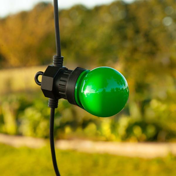 lot de 2 guirlandes lumineuses LED d‘ambiance 4 couleurs avec 10 ampoules, env. 2,7 m, IP44 : guirlande lumineuse colorée - idéale pour le jardin, le balcon et les fêtes