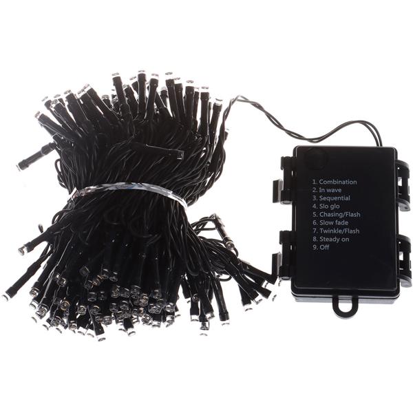 Stimmungsvolle LED Lichterkette 14m, 192 LEDs, warmweiss: 7 Leuchtmodi, batteriebetrieben, für Innen & Aussen, IP44 - Perfekte Weihnachtsdeko