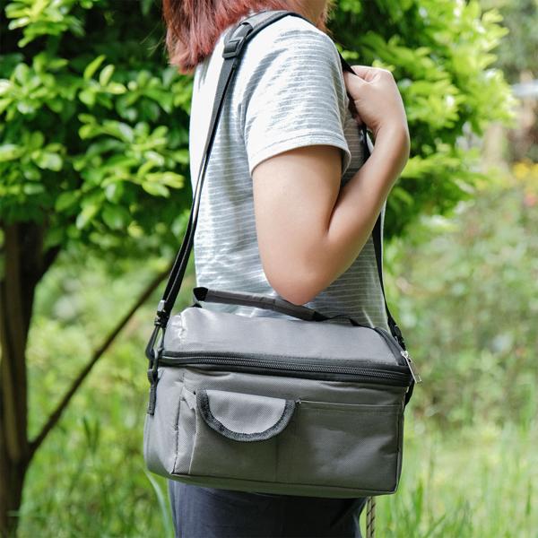 Mini-Kühltasche faltbar (6L) - Isoliert & auslaufsicher - Kühltasche mit Schultergurt, Tragegriffen & Trennfächern für Picknick & Büro