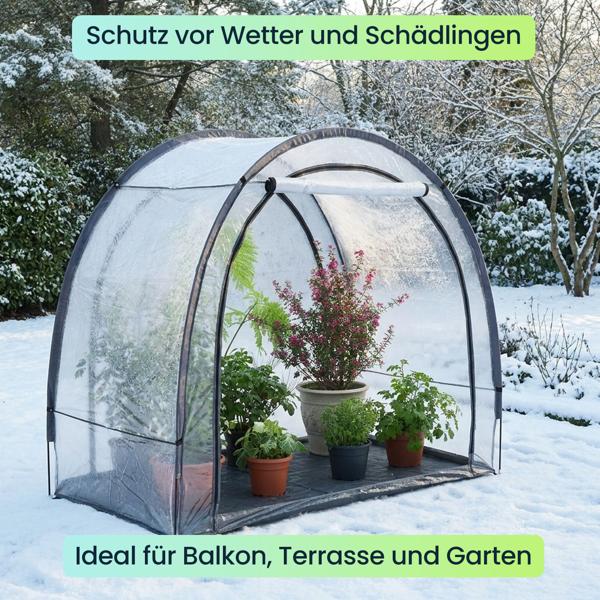 Robustes Foliengewächshaus und Überwinterungszelt, 175x186x84 cm: Ein Pflanzenschutzzelt für optimale Ernte & frostfreie Pflege