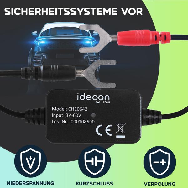 Hochleistungs-KFZ-Batterie-Wächter mit App – Zuverlässige 6-12V Überwachung für maximale Startleistung, Batterie Monitor, IPX7