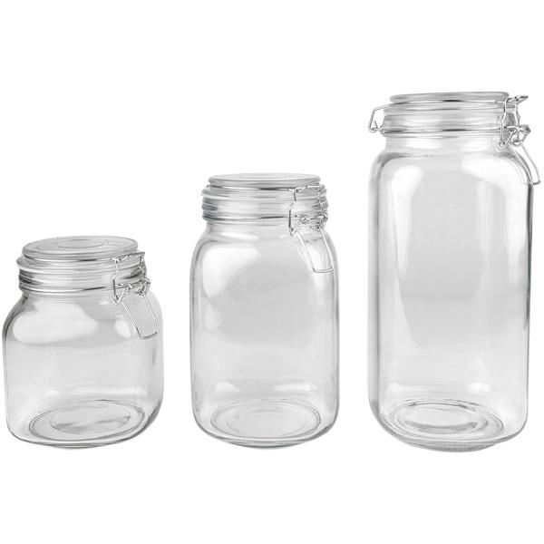 Lot de 6 bocaux en verre avec fermeture mécanique – 1 L, 1,5 L, 2,2 L avec joint, pour conserves et provisions
