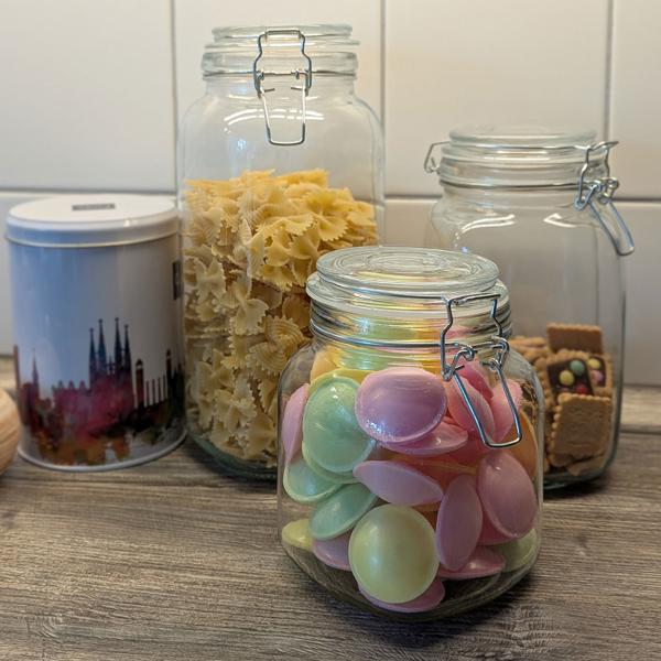 Lot de 6 bocaux en verre avec fermeture mécanique – 1 L, 1,5 L, 2,2 L avec joint, pour conserves et provisions