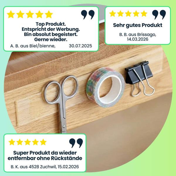 2er-Set Doppelseitiges Nano-Klebeband Transparent (5m x 30mm): Starke 110g/cm² Haltekraft, Wiederverwendbar, spurlos ablösbar