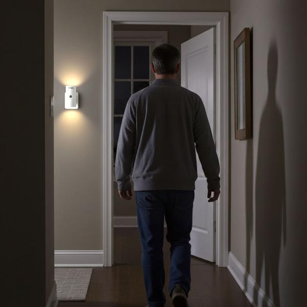 2er-Set Steckdosen Nachtlicht Weiss dimmbar: Intelligente Nachtlampe mit PIR & Dämmerungssensor für sichere Orientierung im Dunkeln