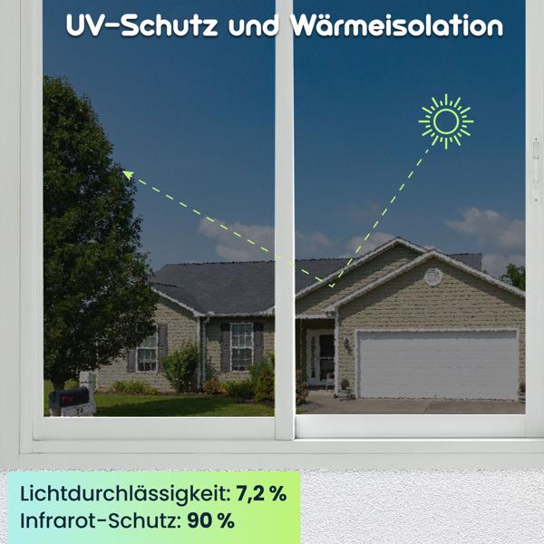 4er-Set Sichtschutzfolie grau-matt, 60 x 200 cm - selbstklebende Fensterfolie mit UV-Schutz - hitzereduzierend & ideal für Fenster, Büro & Wohnräume