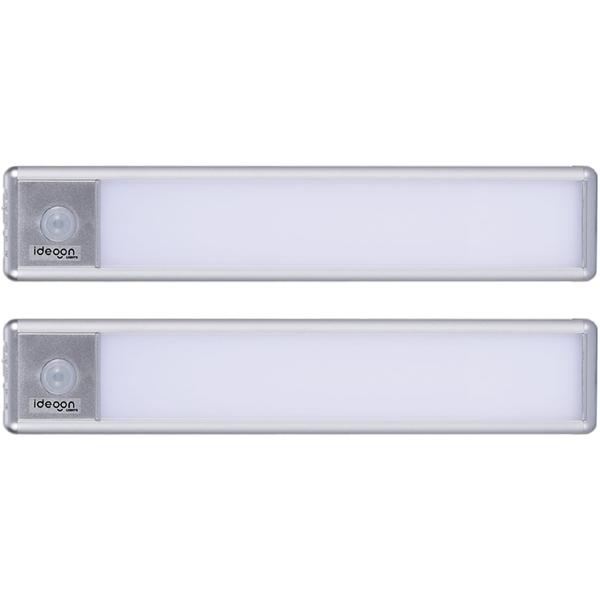 2 réglettes LED plates sans fil 20,5 cm avec capteur de mouvement – claires et économiques – parfaites pour armoires, couloirs, cuisines