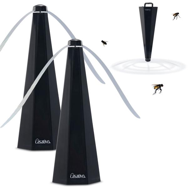 set di 2 batterie repellenti per insetti mobili a 2 ali e USB: repellente per mosche delicato ed efficace per la tavola e in viaggio, flessibile quando si mangia e all‘aperto